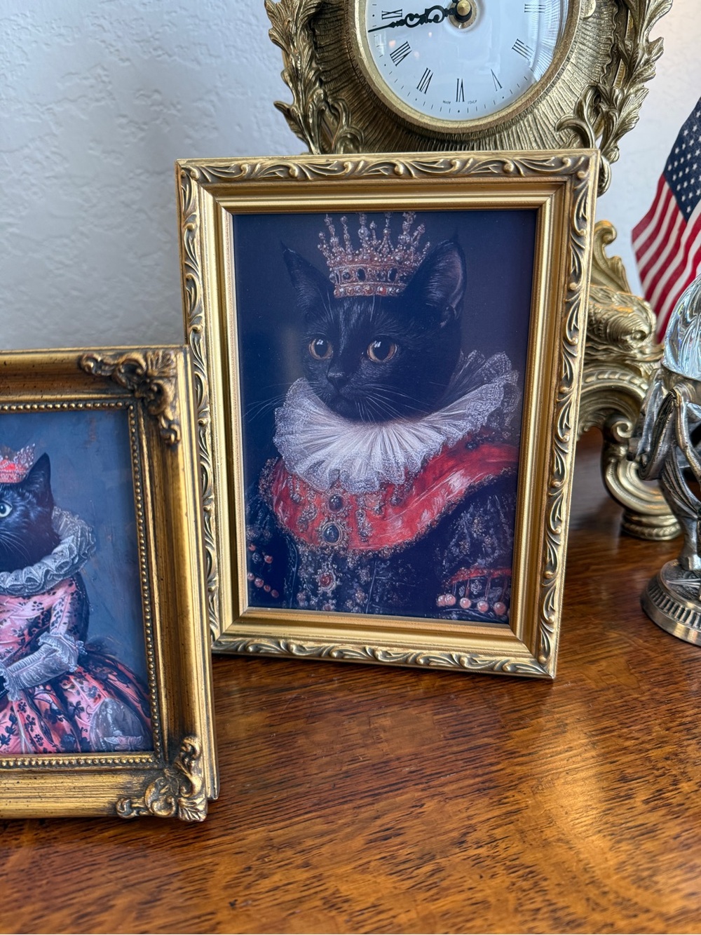 Vintage Set of 3 Gold Ornate Cat Portrait Frames - Picture 11 of 17